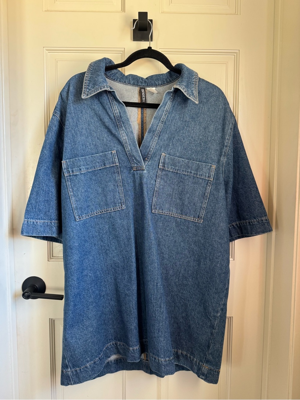 Denim V-Neck Oversized Dress